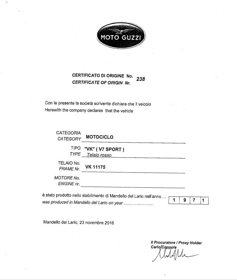 Moto Guzzi V7 SPORT \"Telaio Rosso\" 